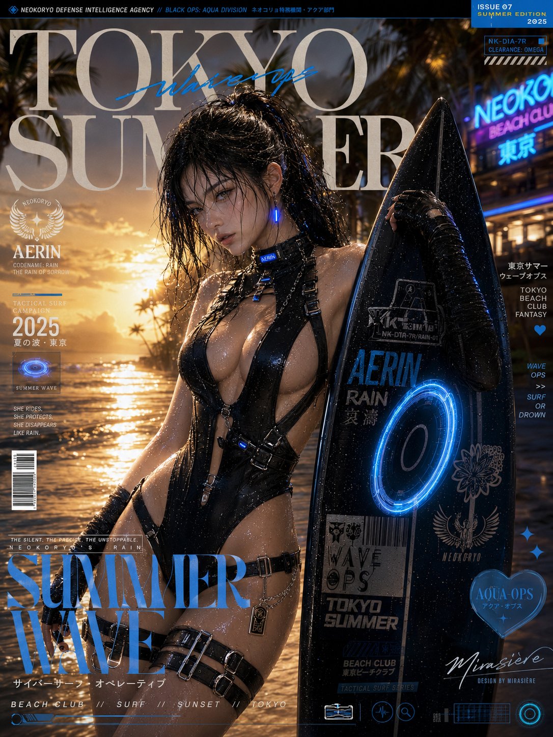 Y2K 夏日海滩时尚 campaign cover——ChatGPT提示词