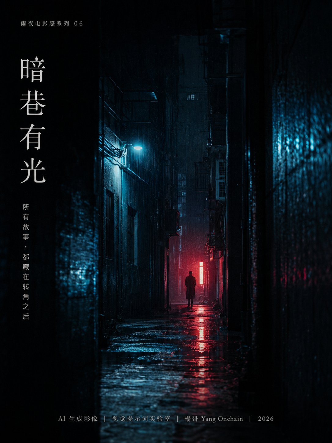 雨夜电影感 x 中文海报排版 x AI提示词-ChatGPT提示词